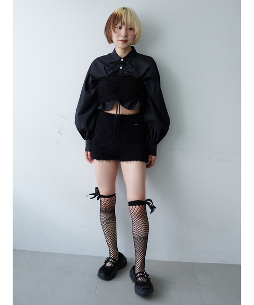 SORIN（ソリン　）の「Broad Curved Hem Ribbon Shirt（シャツ/ブラウス・レディース・ホワイト/ブラック/サックスブルー・38）」の21枚目の写真