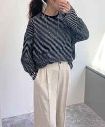 fredy emue | シアーボーダーロンT(Tシャツ/カットソー)