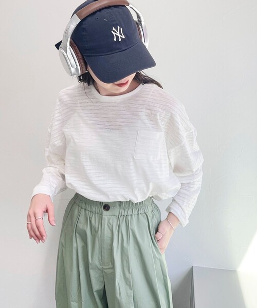 fredy emue（フレディエミュ）の「【新色登場！】シアーボーダーロンT（Tシャツ/カットソー・レディース・ピンク系その他/ブルー系その他2/ブラック系その他/ホワイト系その他/ブルー系その他/ベージュ系その他・38）」の13枚目の写真