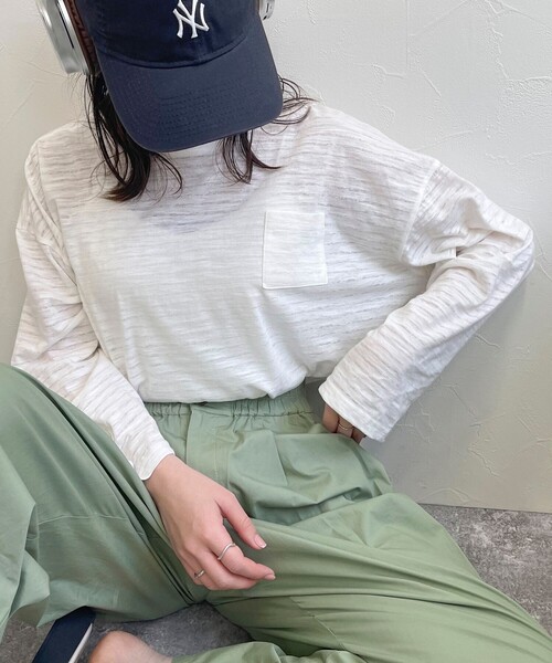 fredy emue（フレディエミュ）の「【新色登場！】シアーボーダーロンT（Tシャツ/カットソー・レディース・ピンク系その他/ブルー系その他2/ブラック系その他/ホワイト系その他/ブルー系その他/ベージュ系その他・38）」の18枚目の写真