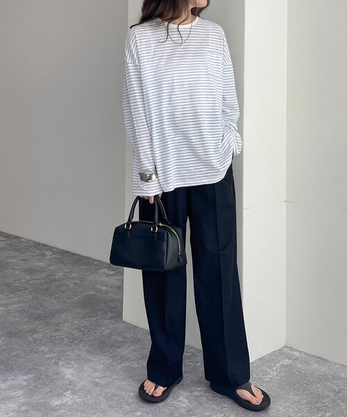 fredy emue（フレディエミュ）の「【新色登場！】シアーボーダーロンT（Tシャツ/カットソー・レディース・ピンク系その他/ブルー系その他2/ブラック系その他/ホワイト系その他/ブルー系その他/ベージュ系その他・38）」の20枚目の写真