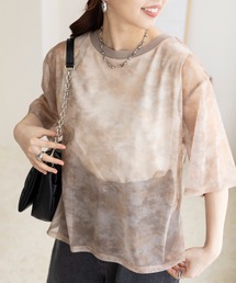 LEPSIM | チュール5分袖レイヤード　114635(Tシャツ/カットソー)