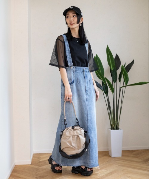 LEPSIM（レプシィム）の「チュール5分袖レイヤード　114635（Tシャツ/カットソー・レディース・ブラウン系その他/ブラック/キナリ・FREE）」の15枚目の写真