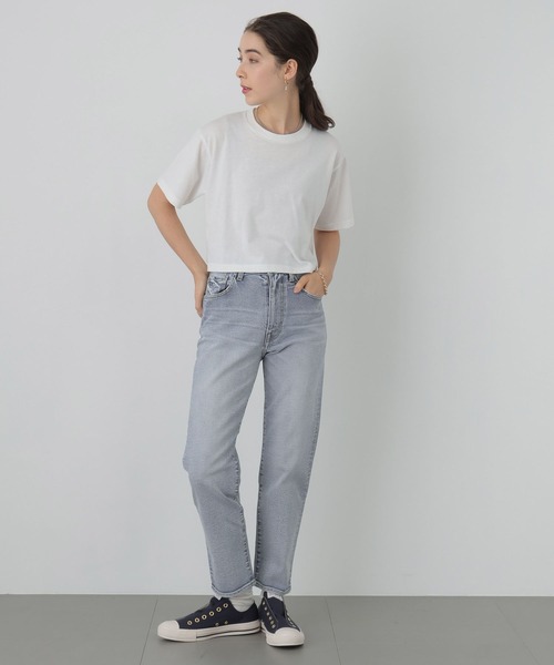 saloon(サルーン)の「SALOON(サルーン)/ クロップドTシャツ 半袖 ショート丈(Tシャツ/カットソー・レディース・ブラック/グリーン/ホワイト/オレンジ・FREE)」の20枚目の写真