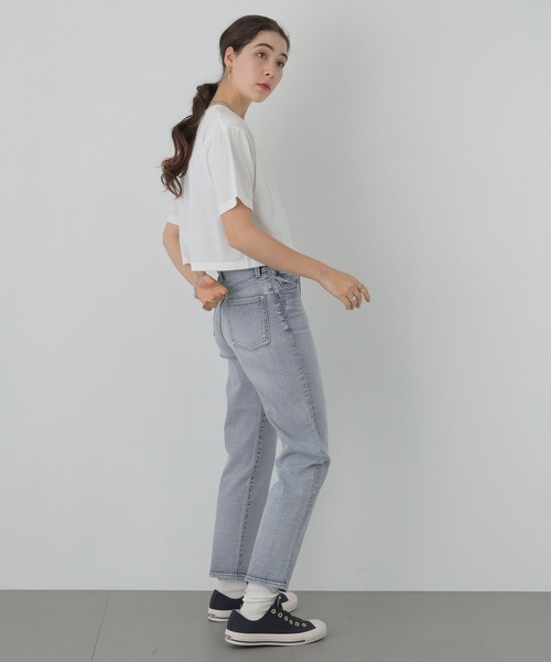 saloon(サルーン)の「SALOON(サルーン)/ クロップドTシャツ 半袖 ショート丈(Tシャツ/カットソー・レディース・ブラック/グリーン/ホワイト/オレンジ・FREE)」の21枚目の写真