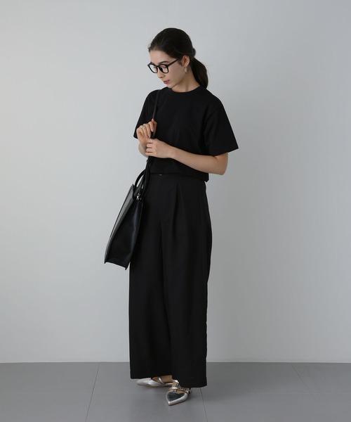 saloon(サルーン)の「SALOON(サルーン)/ クロップドTシャツ 半袖 ショート丈(Tシャツ/カットソー・レディース・ブラック/グリーン/ホワイト/オレンジ・FREE)」の16枚目の写真