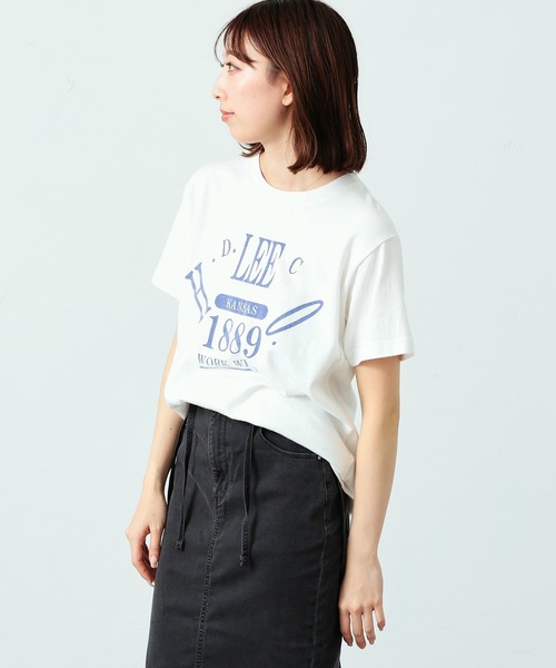 D squared2★大胆なメープルリーフロゴプリントTシャツ★送関込 セール】Lee ロゴ プリント ハーフスリーブTee(M/Lサイズ)(T