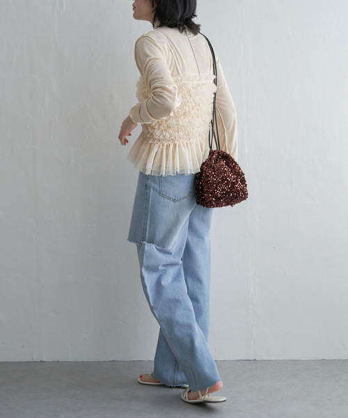 VENCEEXCHANGE(ヴァンスエクスチェンジ)の「チュールキャミソール(キャミソール・レディース・オフホワイト/ブラック・FREE)」の18枚目の写真