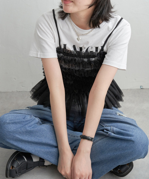 VENCEEXCHANGE(ヴァンスエクスチェンジ)の「チュールキャミソール(キャミソール・レディース・オフホワイト/ブラック・FREE)」の20枚目の写真