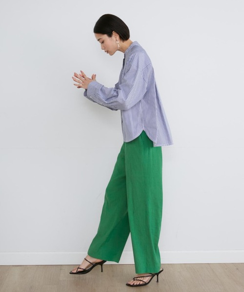 INED（イネド）の「Cu/C/Liツイル リラックスワイドパンツ（その他パンツ・レディース・ブラック/ベージュ/グリーン・9号/7号）」の6枚目の写真