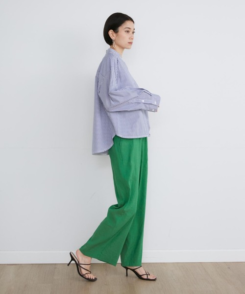 INED（イネド）の「Cu/C/Liツイル リラックスワイドパンツ（その他パンツ・レディース・ブラック/ベージュ/グリーン・9号/7号）」の8枚目の写真