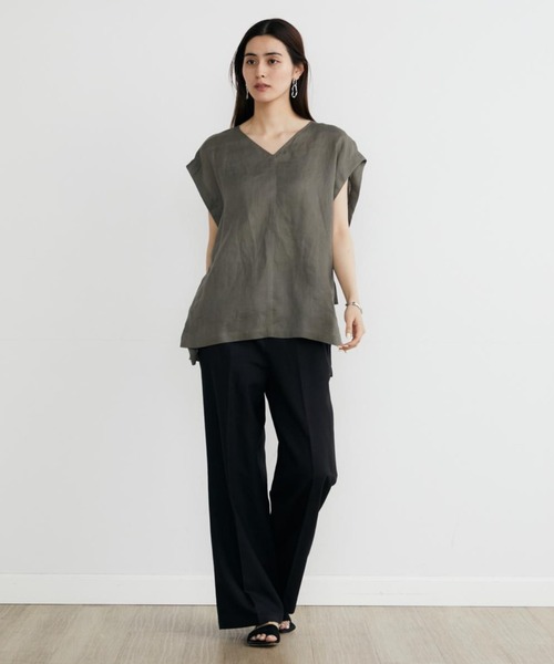 INED（イネド）の「Cu/C/Liツイル リラックスワイドパンツ（その他パンツ・レディース・ブラック/ベージュ/グリーン・9号/7号）」の14枚目の写真