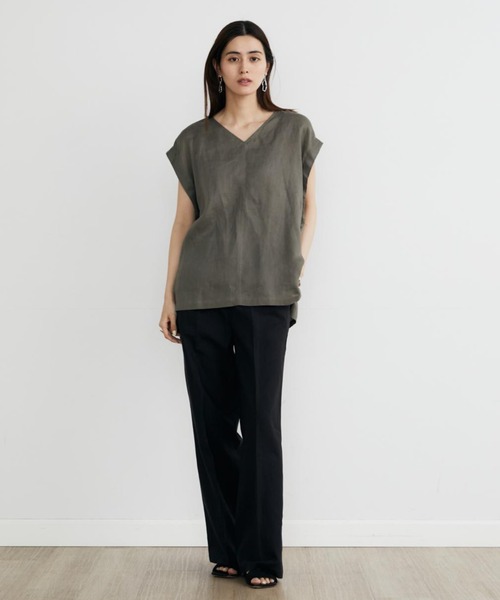 INED（イネド）の「Cu/C/Liツイル リラックスワイドパンツ（その他パンツ・レディース・ブラック/ベージュ/グリーン・9号/7号）」の15枚目の写真