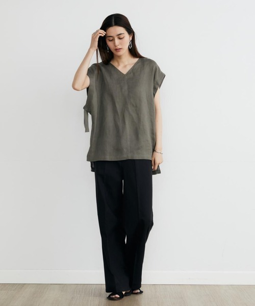 INED（イネド）の「Cu/C/Liツイル リラックスワイドパンツ（その他パンツ・レディース・ブラック/ベージュ/グリーン・9号/7号）」の16枚目の写真