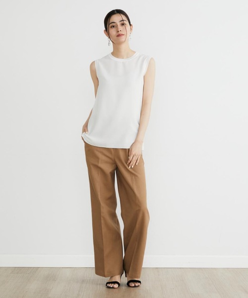 INED（イネド）の「Cu/C/Liツイル リラックスワイドパンツ（その他パンツ・レディース・ブラック/ベージュ/グリーン・9号/7号）」の17枚目の写真