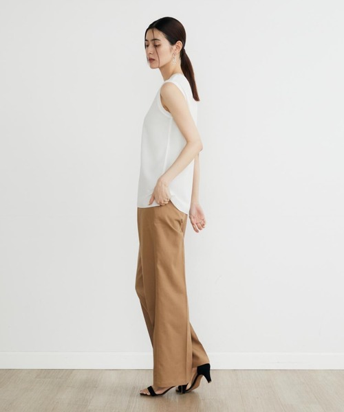 INED（イネド）の「Cu/C/Liツイル リラックスワイドパンツ（その他パンツ・レディース・ブラック/ベージュ/グリーン・9号/7号）」の18枚目の写真