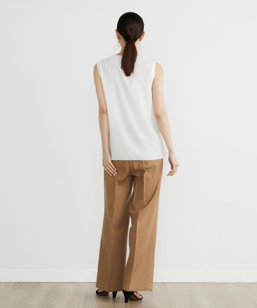 INED（イネド）の「Cu/C/Liツイル リラックスワイドパンツ（その他パンツ・レディース・ブラック/ベージュ/グリーン・9号/7号）」の19枚目の写真
