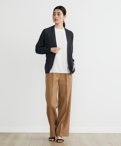 INED（イネド）の「Cu/C/Liツイル リラックスワイドパンツ（その他パンツ・レディース・ブラック/ベージュ/グリーン・9号/7号）」の21枚目の写真