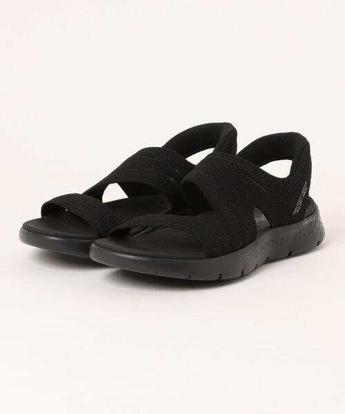 SKECHERS（スケッチャーズ）の「【SKECHERS】スケッチャーズ SLIP-INS:GO WALK FLEX SANDAL-ENTICING（スリップインズ：ゴーウォーク フレックス サンダル - エンタイシング）141482 スポーツサンダル（サンダル・レディース・ブラック×ブラック/ナチュラル・24.0cm/25.0cm/23.0cm）」の2枚目の写真