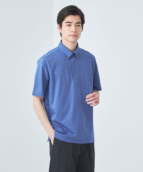 green label relaxing（グリーンレーベルリラクシング）の「シャンブレー ボタンダウン ポロシャツ（ポロシャツ・メンズ・ターコイズブルー/ダークグレー/ロイヤルブルー・S/XL/M/L）」の3枚目の写真
