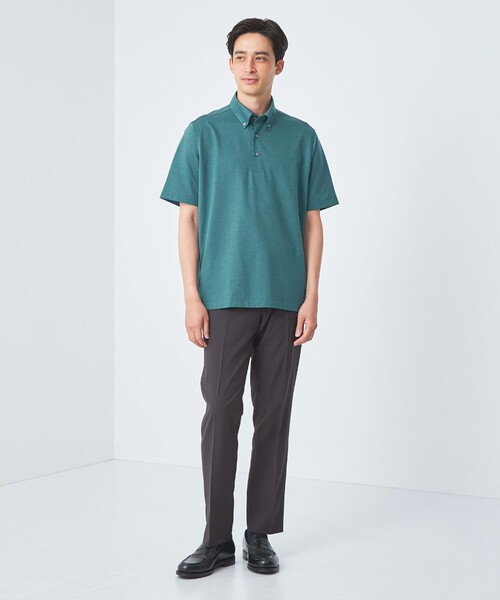 green label relaxing（グリーンレーベルリラクシング）の「シャンブレー ボタンダウン ポロシャツ（ポロシャツ・メンズ・ターコイズブルー/ダークグレー/ロイヤルブルー・S/XL/M/L）」の4枚目の写真