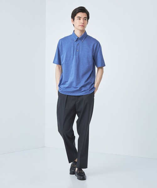 green label relaxing（グリーンレーベルリラクシング）の「シャンブレー ボタンダウン ポロシャツ（ポロシャツ・メンズ・ターコイズブルー/ダークグレー/ロイヤルブルー・S/XL/M/L）」の8枚目の写真
