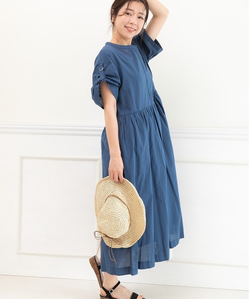 PREFERIR（プレフェリール）の「バンドカラー ロールアップ ワンピース