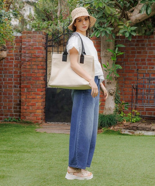 LAKOLE(ラコレ)の「アソートビッグトートバッグ / 116062(トートバッグ・レディース・アイボリー/ブラウン・FREE)」の3枚目の写真