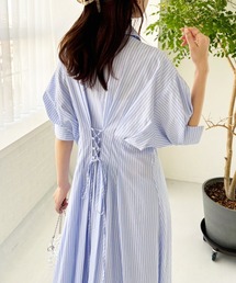 one after another NICE CLAUP | バックレースアップシャツワンピース【WEB限定商品】(ワンピース)