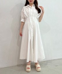 バックレースアップシャツワンピース【WEB限定商品】
