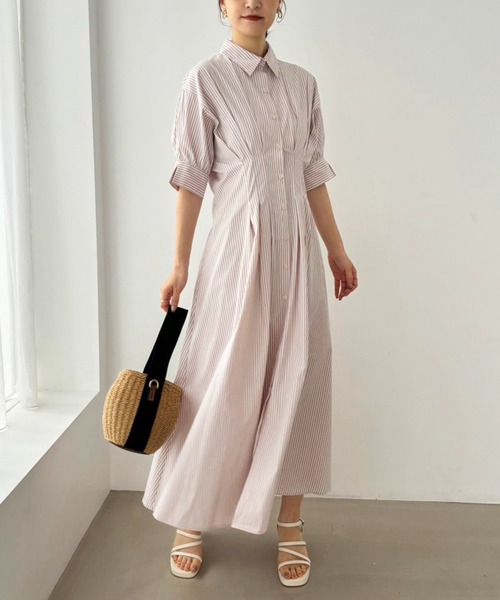 one after another NICE CLAUP（ワンアフターアナザーナイスクラップ）の「バックレースアップシャツワンピース【WEB限定商品】（ワンピース・レディース・オフホワイト/ホワイト系その他/ブルー系その他/ピンク系その他・SMALL/MEDIUM）」の16枚目の写真