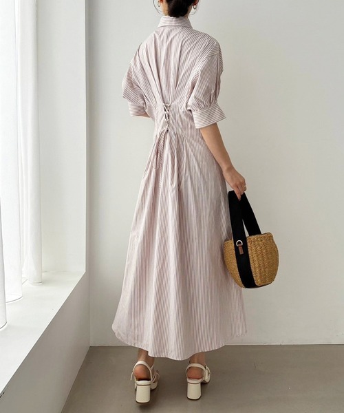 セール】バックレースアップシャツワンピース【WEB限定商品