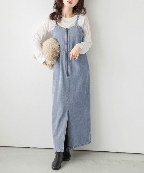 La-gemme(ラジェム)の「デニムジャンパースカート(ジャンパースカート・レディース・ブルー系その他/ブルー・L/M)」の4枚目の写真