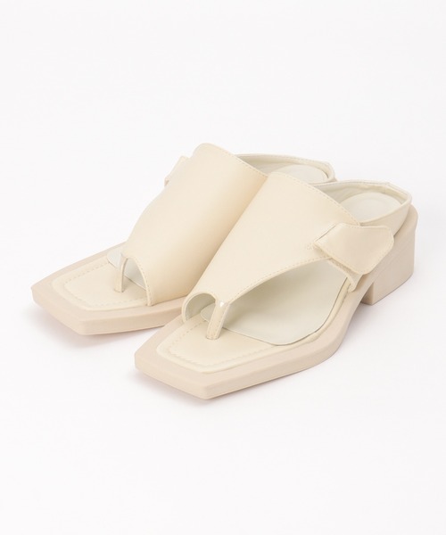 notch.（ノッチ）の「トングスクエアサンダル（サンダル・レディース・オフホワイト/ブラック・M/L）」の16枚目の写真
