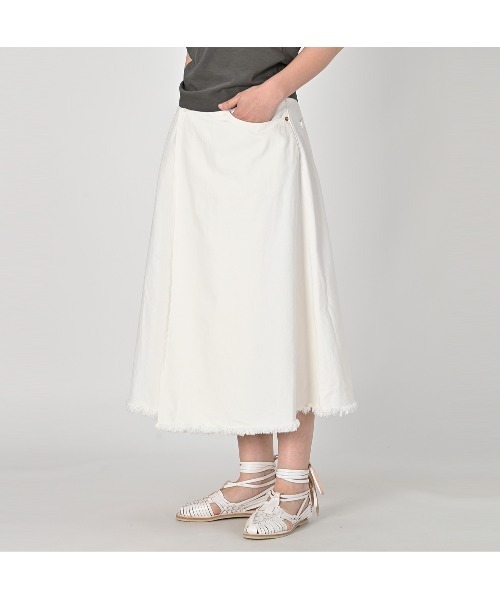 45R（フォーティファイブアール）の「ライ麦デニムのクロスオーバースカート（ホワイト）（スカート・レディース・ホワイト・MEDIUM/LARGE）」の14枚目の写真