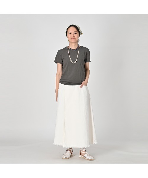 45R（フォーティファイブアール）の「ライ麦デニムのクロスオーバースカート（ホワイト）（スカート・レディース・ホワイト・MEDIUM/LARGE）」の12枚目の写真