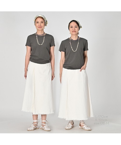 45R（フォーティファイブアール）の「ライ麦デニムのクロスオーバースカート（ホワイト）（スカート・レディース・ホワイト・MEDIUM/LARGE）」の11枚目の写真