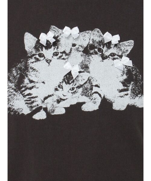 merry jenny（メリージェニー）の「CAT ribbon Tee（Tシャツ/カットソー・レディース・ピンク/オフホワイト/チャコールグレー・FREE）」の14枚目の写真