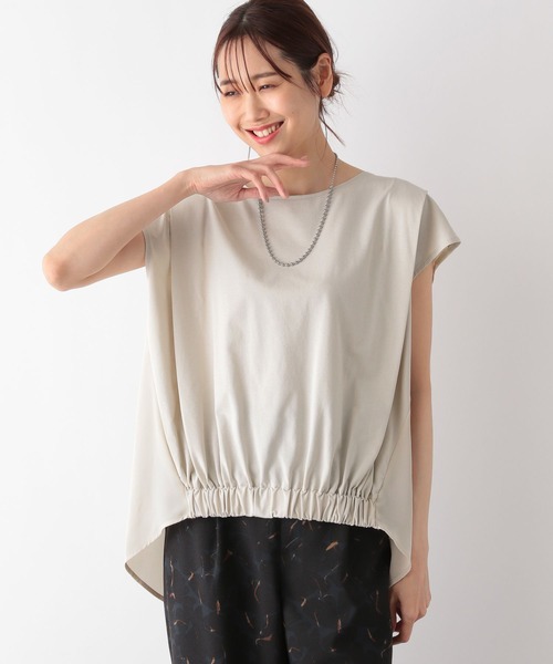 GLOBAL WORK（グローバルワーク）の「快適バック布帛ギャザーT/992297（Tシャツ/カットソー・レディース・ライトグレー/ブラック/ダークパープル/ロイヤルブルー・MEDIUM/LARGE）」の21枚目の写真