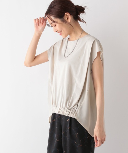 GLOBAL WORK（グローバルワーク）の「快適バック布帛ギャザーT/992297（Tシャツ/カットソー・レディース・ライトグレー/ブラック/ダークパープル/ロイヤルブルー・MEDIUM/LARGE）」の20枚目の写真