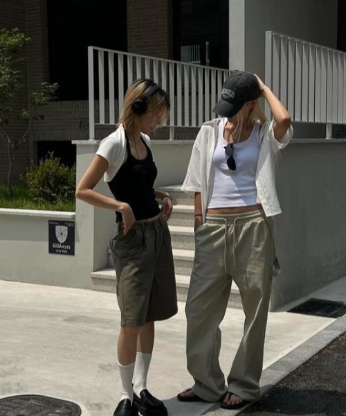 BLACKUP（ブラックアップ）の「[MADE]  ミユカーフェンダーリネンライクバンディングパンツ（その他パンツ・レディース・ブラック/チャコール/グレイッシュベージュ・ONESIZE）」の6枚目の写真
