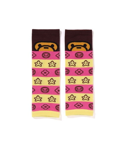 A BATHING APE（アベイシングエイプ）の「MILO FACE BABY LEG WARMERS（レッグウォーマー・キッズ・ピンク/イエロー/ブルー・FREE）」の3枚目の写真