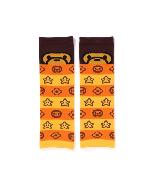 A BATHING APE（アベイシングエイプ）の「MILO FACE BABY LEG WARMERS（レッグウォーマー・キッズ・ピンク/イエロー/ブルー・FREE）」の2枚目の写真