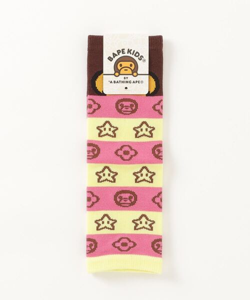 A BATHING APE（アベイシングエイプ）の「MILO FACE BABY LEG WARMERS（レッグウォーマー・キッズ・ピンク/イエロー/ブルー・FREE）」の9枚目の写真