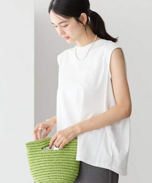 AMERICAN HOLIC(アメリカンホリック)の「接触冷感ショルダータックノースリーブプルオーバー(Tシャツ/カットソー・レディース・オフホワイト/カーキ/その他7/ブラック・M/L)」の3枚目の写真