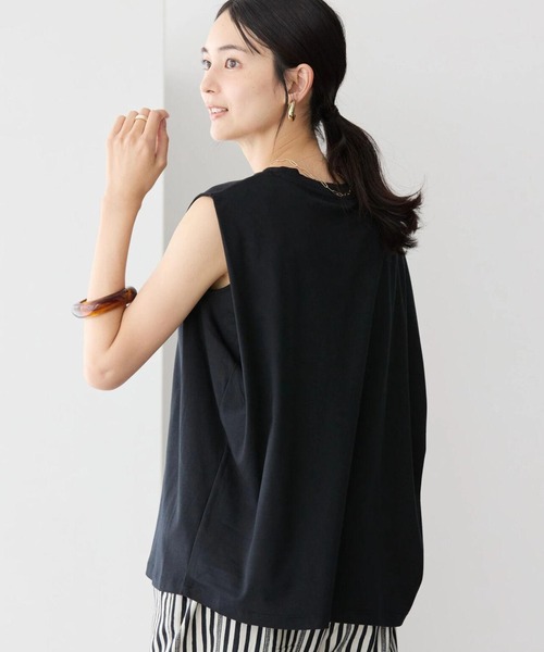 AMERICAN HOLIC(アメリカンホリック)の「接触冷感ショルダータックノースリーブプルオーバー(Tシャツ/カットソー・レディース・オフホワイト/カーキ/その他7/ブラック・M/L)」の1枚目の写真