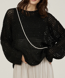 abahouse mavie | 【メッシュ/長袖】スパンコールニット(ニット/セーター)