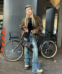 XU | 【XU】belt flare denim pants(デニムパンツ)