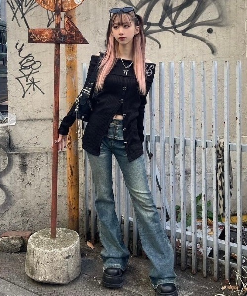 XU(エックスユー)の「【XU】belt flare denim pants(デニムパンツ・レディース・ブルー・M/L)」の20枚目の写真
