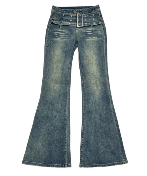 XU(エックスユー)の「【XU】belt flare denim pants(デニムパンツ・レディース・ブルー・M/L)」の22枚目の写真